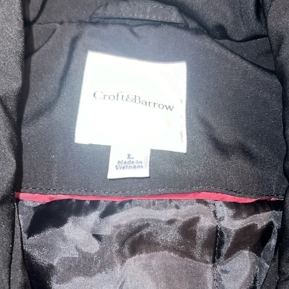 Croft & Barrow Black Full Zip Waterproof Stadium Jacket Size Large - Picture 3 of 7